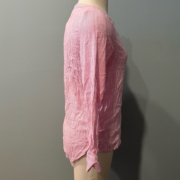 Vineyard Vines Pink & White Easy Striped Savannah Popover Top Size XS - Picture 3 of 13
